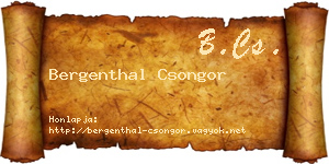 Bergenthal Csongor névjegykártya